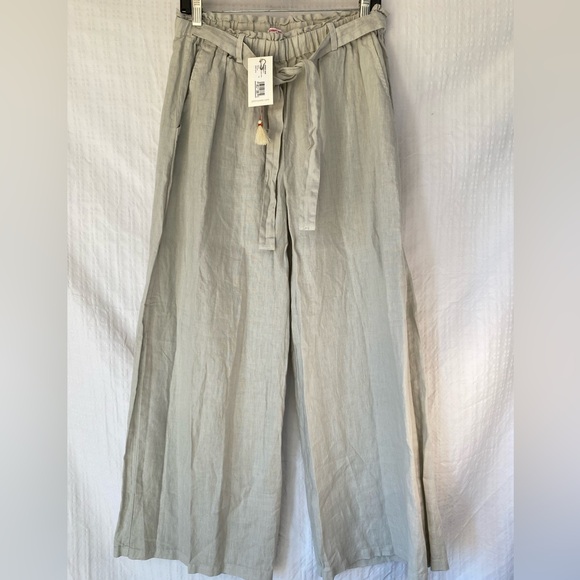 Johnny Was Linen Paperbag Wide Leg Pants - Picture 2 of 15